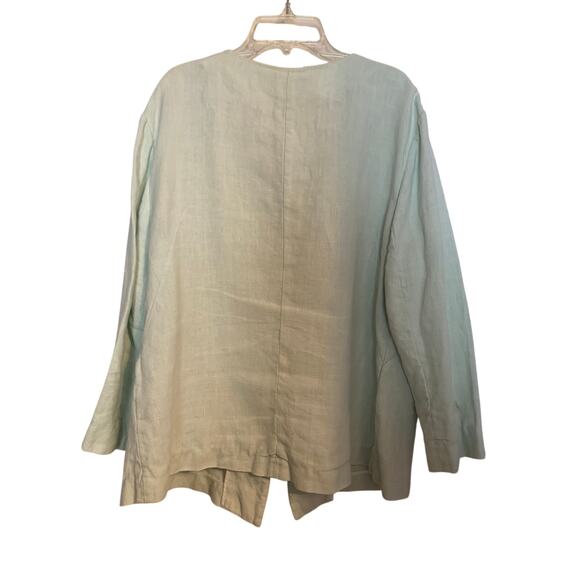 Lafayette 148 New York Women's Size 14 100% Linen Light Mint Blazer - Picture 2 of 7